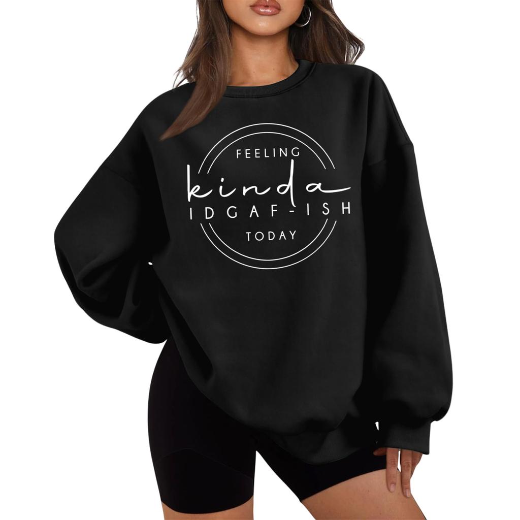 Mädchen Bedrucktes Rundhals Casual Mode Top Sweatshirt