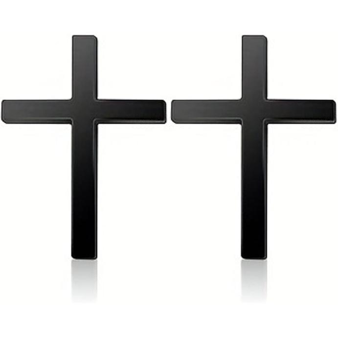 3D Christian Cross Car Decal - Metal Jesus Stickers for Cars, Trucks, SUV, Bible Religious Auto Emblem, Waterproof Chrome Silver Adhesive Backing