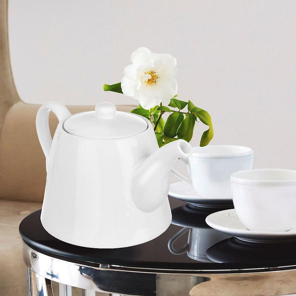 Dzbanek Porcelanowy Biały Stołowy do Kawy Herbaty Ziół Naparów Napojów 2L