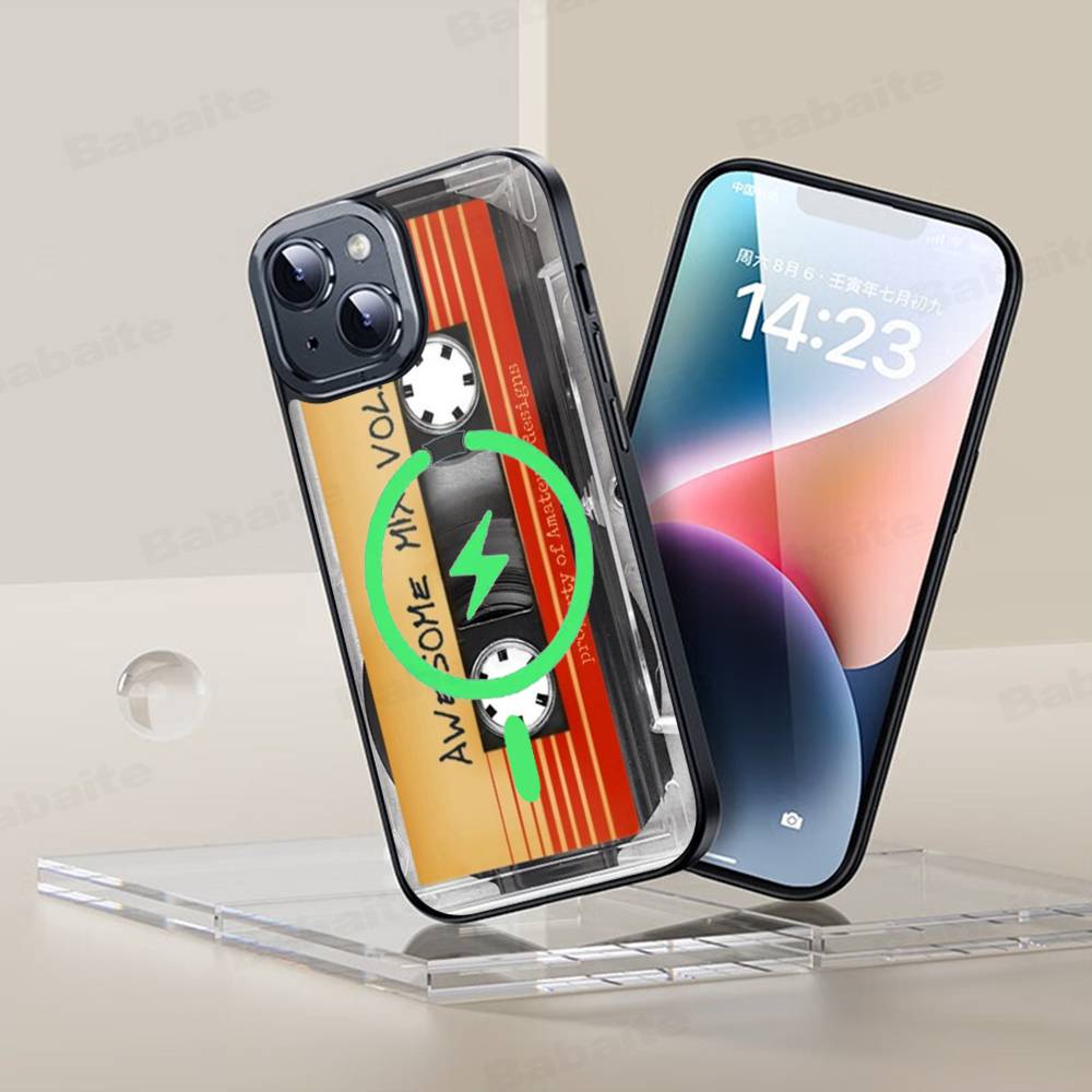 

Vintage Music Tapes Cassette Phone Case Magnetic Case For iPhone 17 16 15 14 13 12 11 For Magsafe Wireless Charge Cover iPhone 14 plus