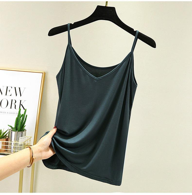 Women's Modal Sleeveless V-Neck Thin Vest for Spring/Summer
