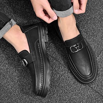 High Quality Men's New Fashionable Thick Soled Casual Leather Shoes Brand for Autumn Men's Comfortable Business Leather Shoes