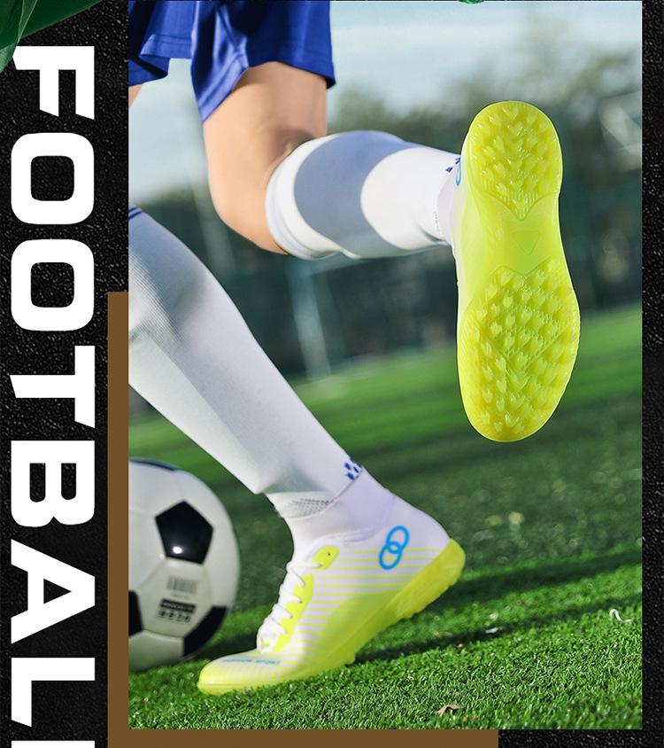 Unisex AG Long Spike Turf Soccer Cleats for Youth - Professional Outdoor Sports & Training Shoes
