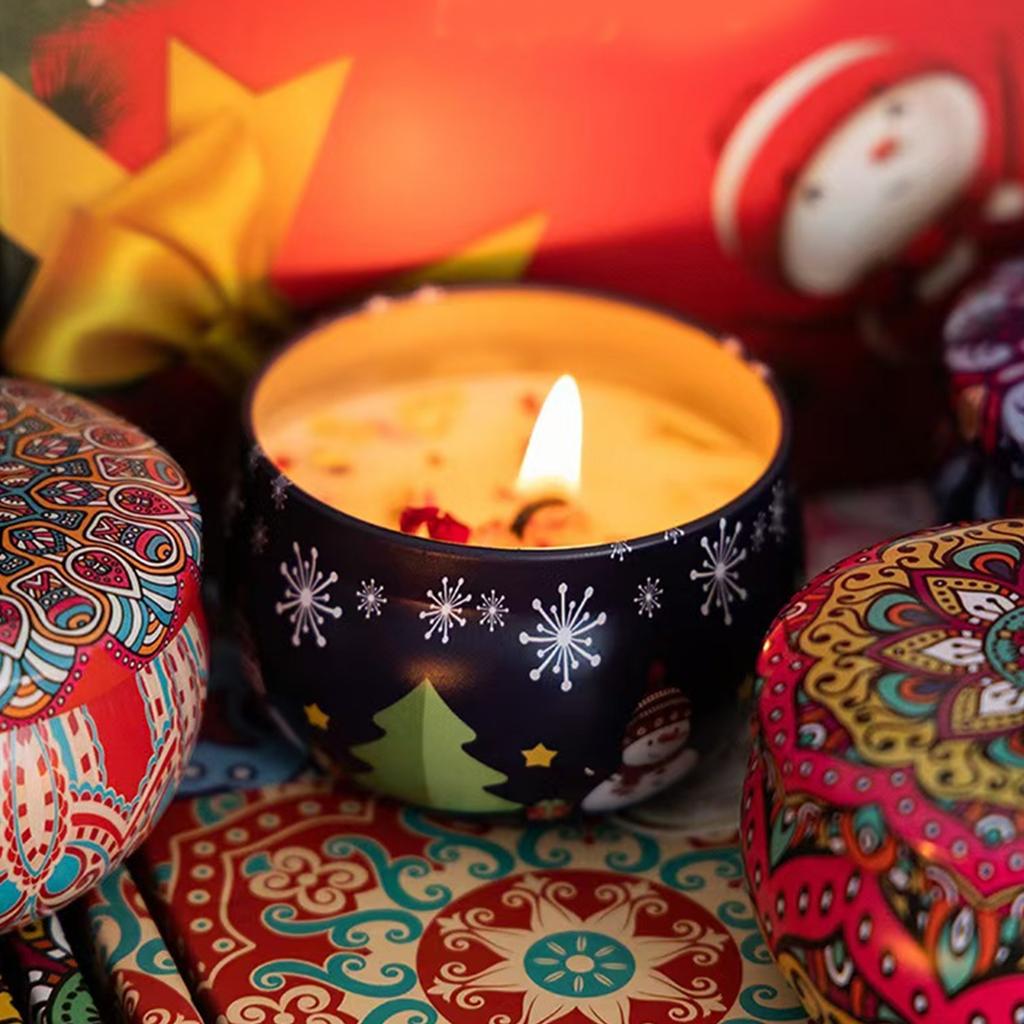 Soys Blend Wax Christmas Candle Holiday Homes Decoration Gift Set With 30Hrs Burn Time And Festival Fragrances