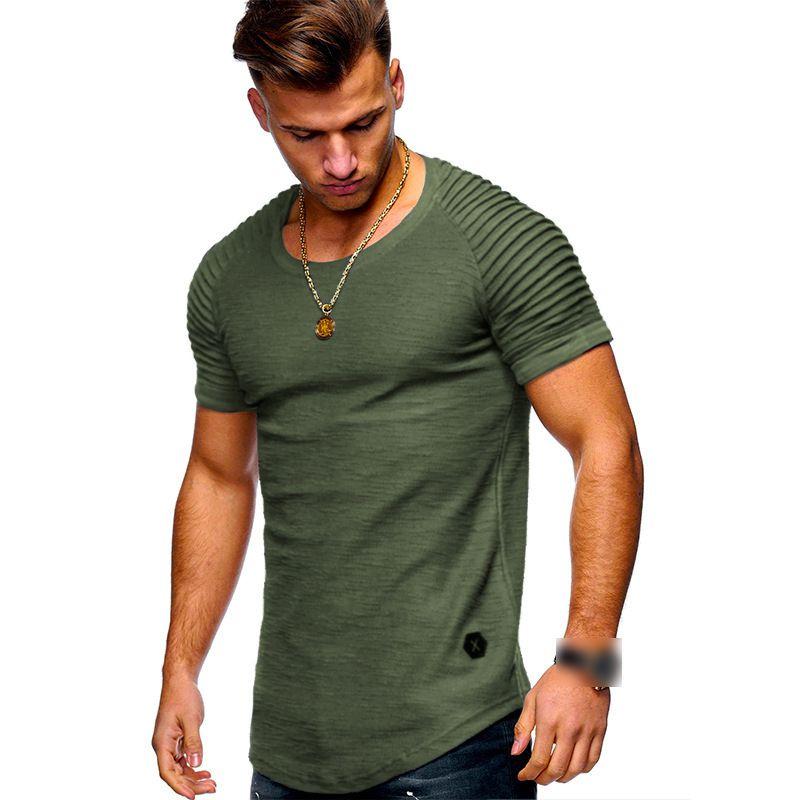 Mens Fit Slim O Neck Short Sleeve Muscle Tee Tshirt Casual Tops Shirts Sport