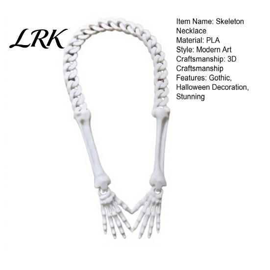 Halloween Necklace Gothic Skeleton Hand Necklace, Punk Cosplay Skull Claw Palm Choker, Costume Jewelry for Men Women
