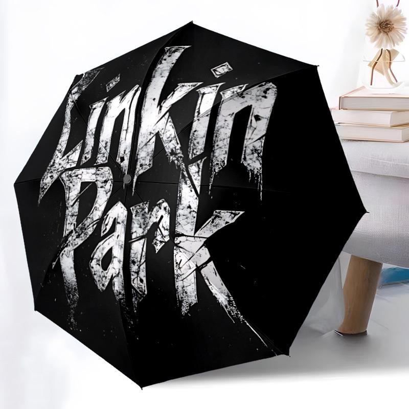 1pc Linkin Park Music Automatic Open/Close Umbrella Folding Umbrella, Portable Compact Travel Umbrella, Birthday/Christmas Gift for Men & Women