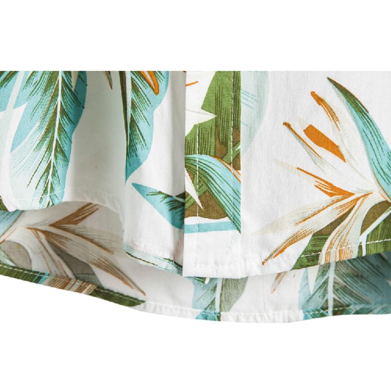 men's retro leaf print button up hawaiian shirt
