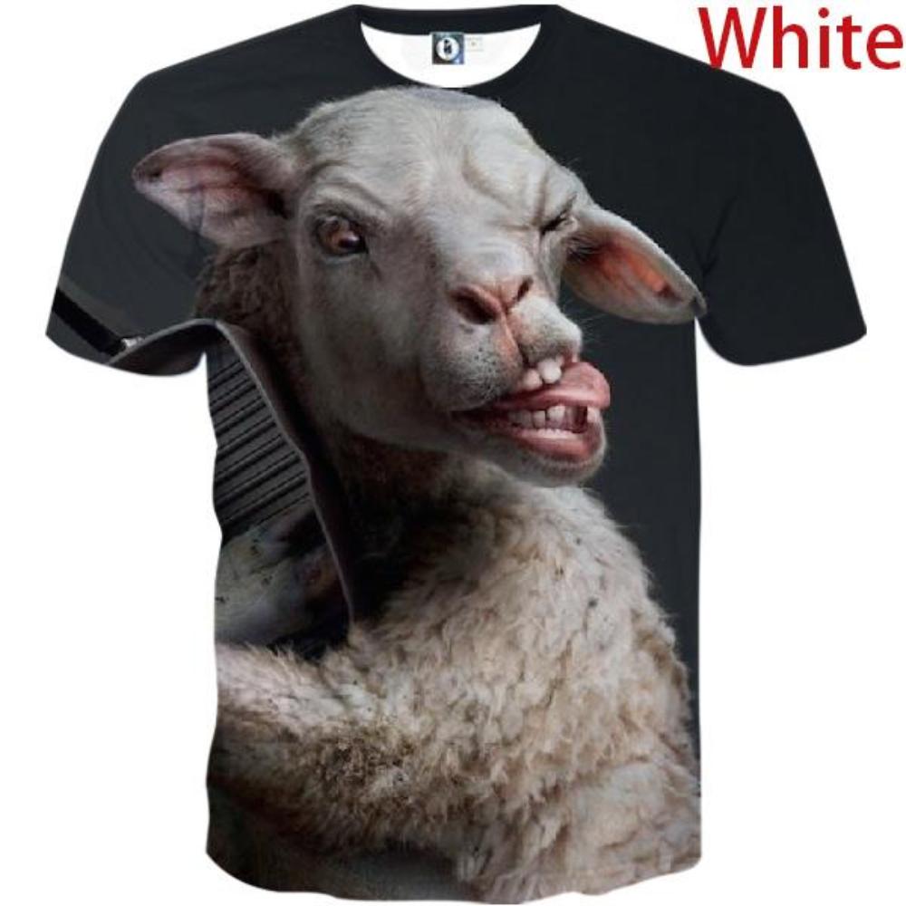 New Men's Short Sleeved T-shirt 3D Printed Animal T-shirt Fun Round Neck Summer Short Sleeved Top