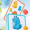 Wood Montessori Cognitive Ability Toy Dinosaur Counting Matching Games  Family Party Game