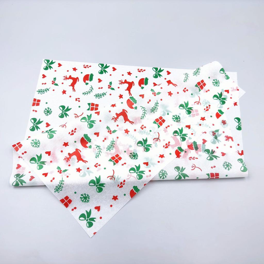 20 Sheets/Pack Christmas Tissue Paper Santa Claus Berry Elk Christmas Tree Pattern Gift Wrapping Paper Bouquet Flower Wrap Paper