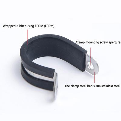 5Pcs 6Mm-20Mm Stainless Steel Rubber Lined P Clips R-Type Pipe Clamp Cable Mounting Hose Pipe Clamp Hose Clamp Fixed Clamp