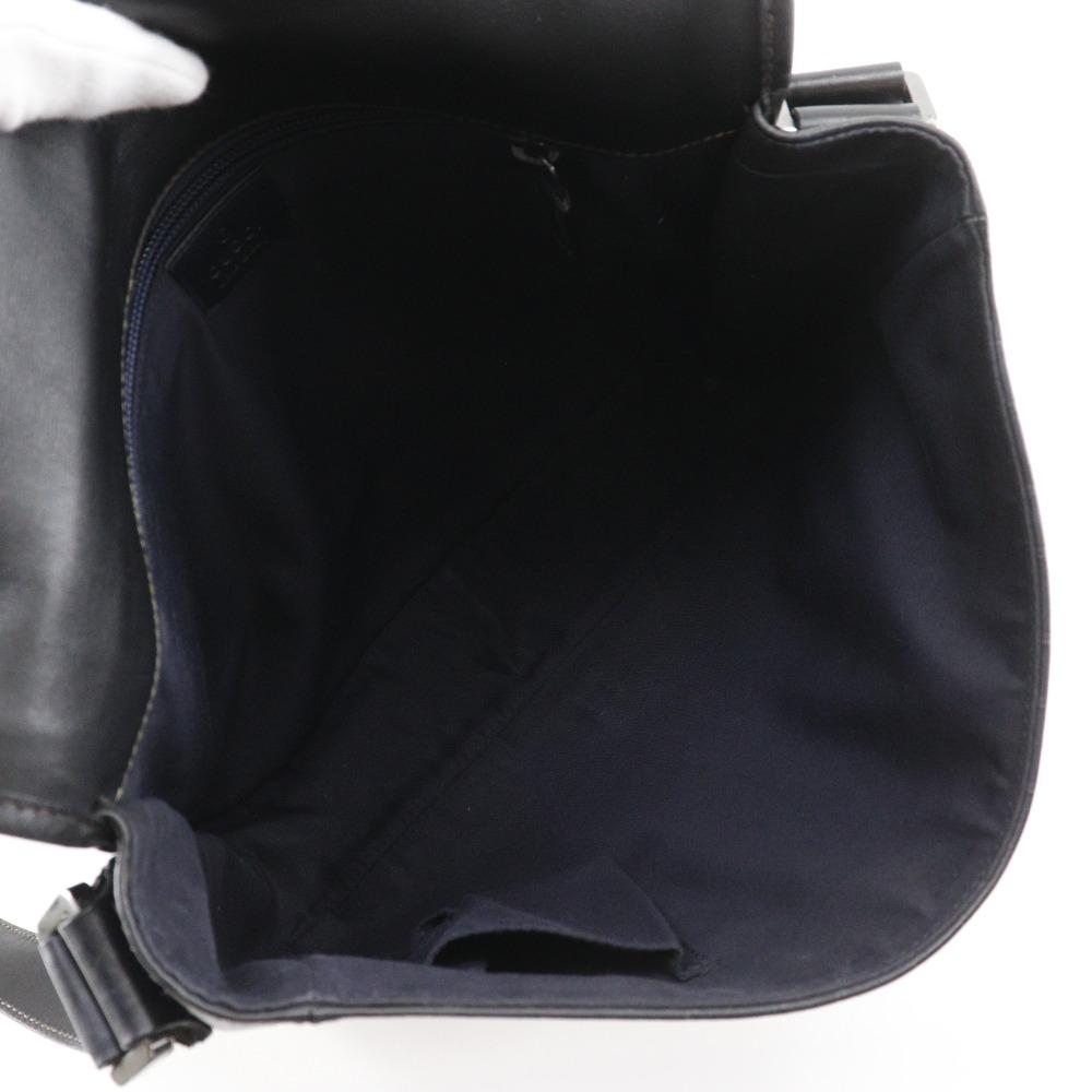 Gucci Messenger-Umhängetasche 145844 GG schwarz Sima-Leder Herren Gebraucht