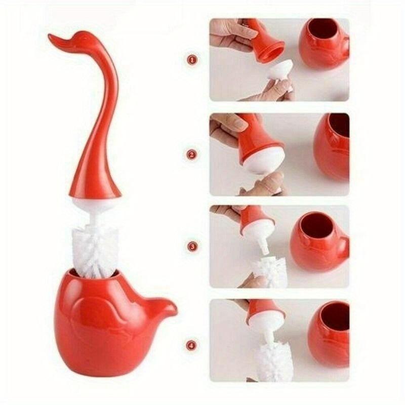 Brosse de toilette créative en céramique avec support pour cuvette