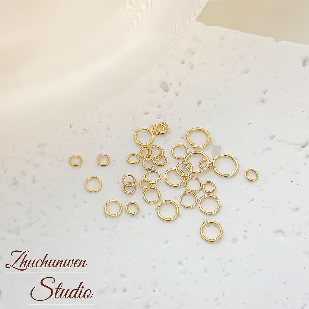 18K Gold Plated Copper Jump Ring - Color Retention, Welded, Closed, Single Loop for DIY Jewelry Accessories