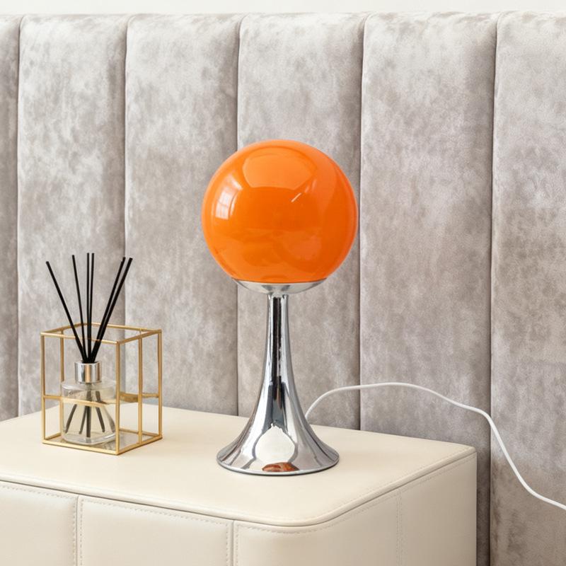 Vintage Retro Spherical Bedside Table Lamp - Artistic Night Light for Bedroom & Study Decor