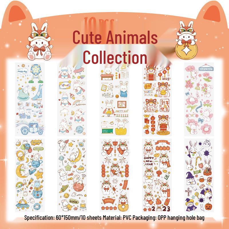 PET Cute Animal Stickers - Pet Planet Series for Journals & Children's Water Bottles