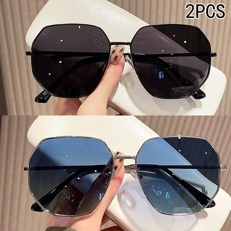1/2PCS Polygonal Metal Driving Sunglasses UV Protection Beach Travel Photography XTP8817