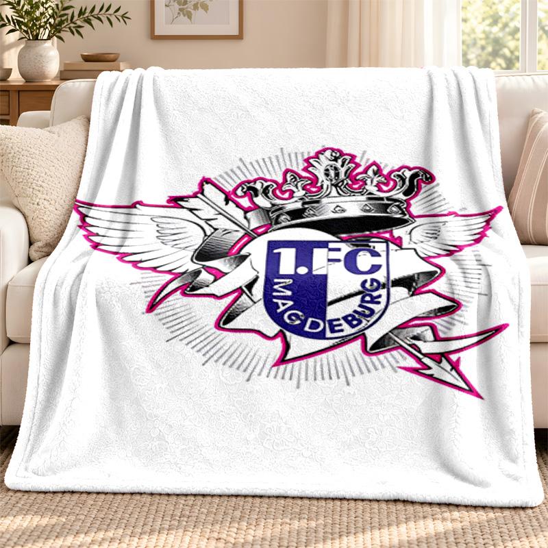 1.FC Magdeburg blanket Flannel Blanket Soft Cozy Plush Throw for Sofa Bed Lightweight Home Decoration Outdoor camping