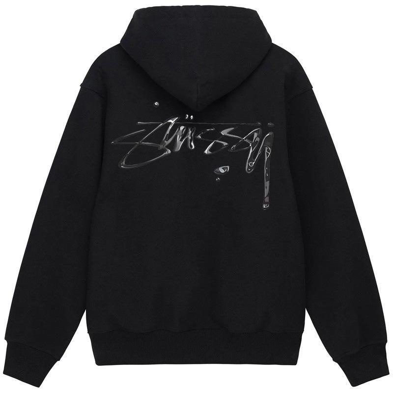 Unisex Heart Mercury Print Heavyweight Hooded Sweatshirt - Trendy STUSS Original