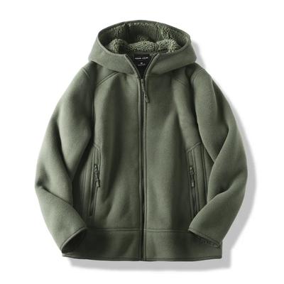 Chaqueta Polar Otoño/Invierno para Hombre Sudadera con Capucha Juvenil Chaqueta Casual Sólida
