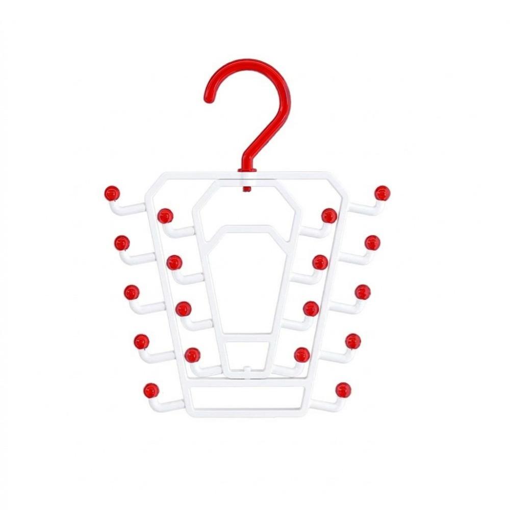 3PCS Plastic Double-sided Clothes Rack 18 Hooks Baseball Cap Hanger Dormitory белый