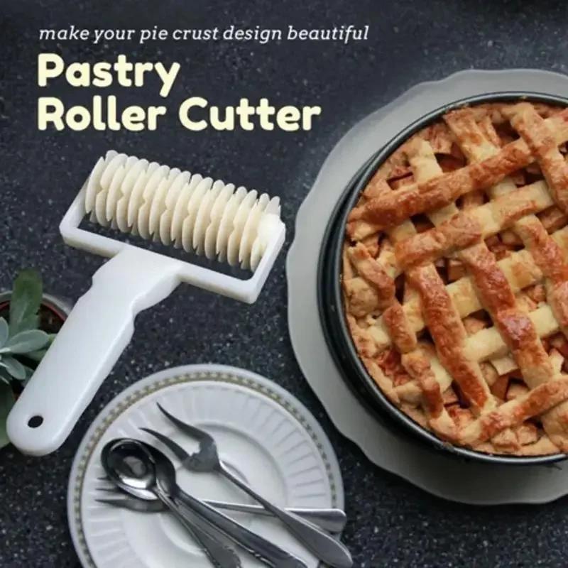 1PC High Quality Pie Pizza Cutter Pastry Bakeware Embossing Dough Roller Lattice Cake Tools Plastic Baking Tool Sourdough Tools