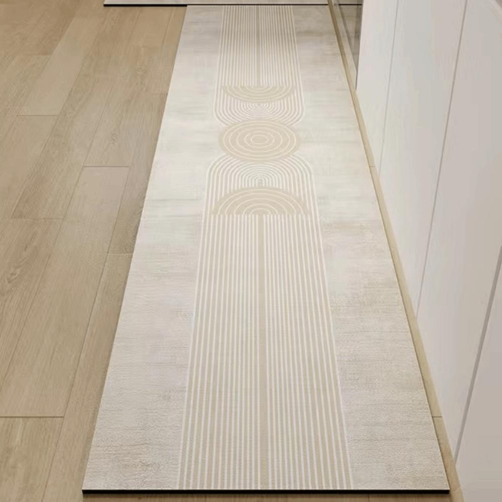 Practical Geometry Pattern Kitchen Floor Mat Extended Absorbent Kitchen Carpet Rectangular Thickened Doormat Corridor