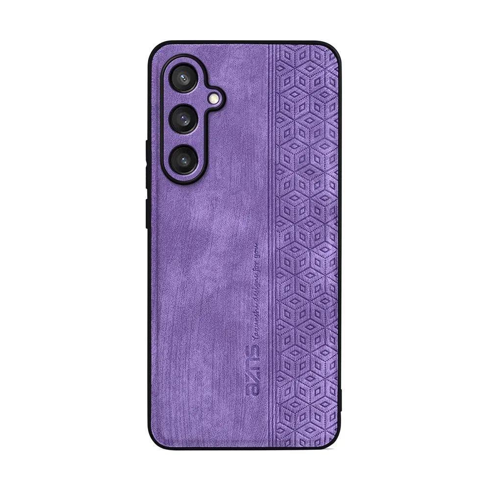 

Роскошный кожаный чехол для телефона в деловом стиле для Samsung Galaxy A56 A36 A55 A54 A34 A35 A25 A15 A14 A73 A53 A33 A13 Противоударный чехол A23 фиолетовый