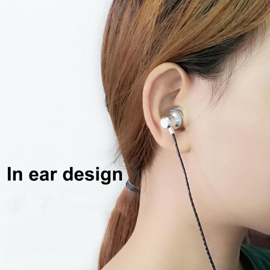 YT1 Wired Earbuds In-ear Heavy Bass Metal Type-C Wire Control Music Earphones for Gaming