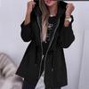 Westerse Casual Damesjas, Middellang, Losse Pasvorm, Taille met Trekkoord, Ritssluiting, Met Capuchon