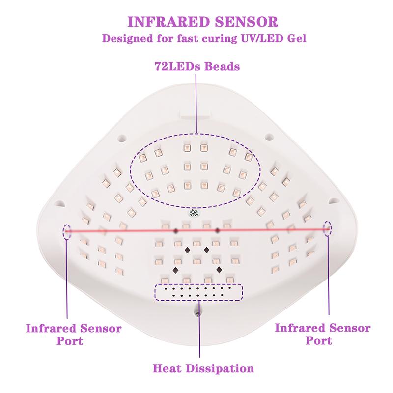 320W SUN X20MAX Nail Dryer Machine 72 LEDs UV LED Lamp for Nails Gel Polish Curing Manicure Lamp 10/30/60/99s Timer LCD Display