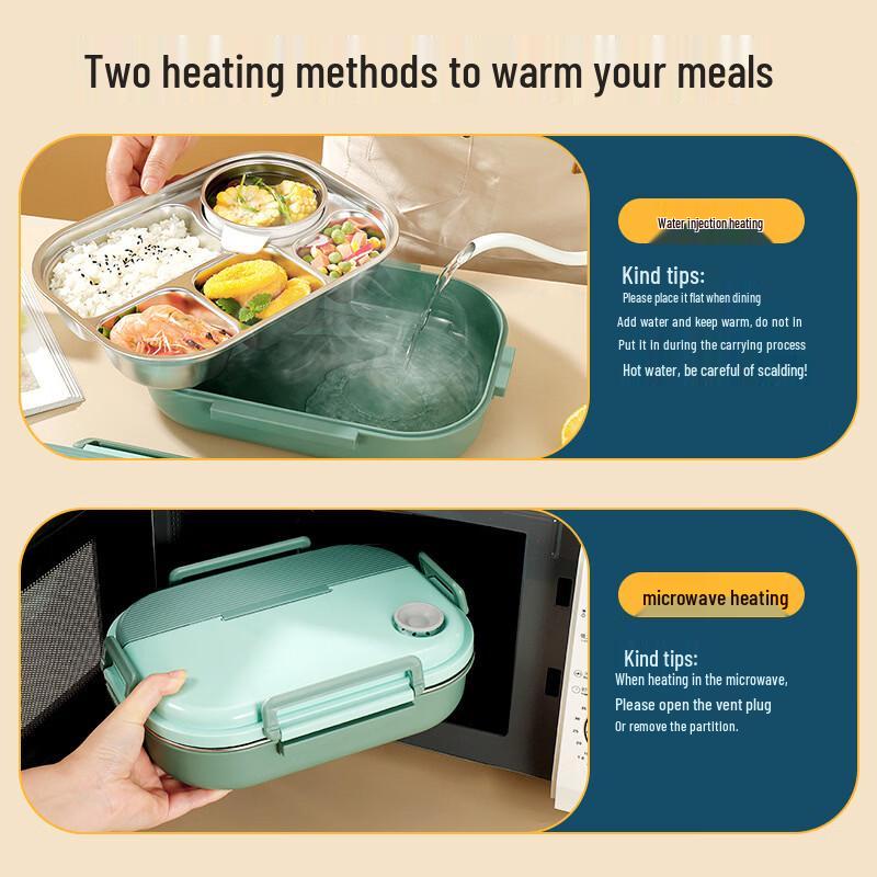 304 Stainless Steel Two-Layer 1250ml Bento Lunch Box