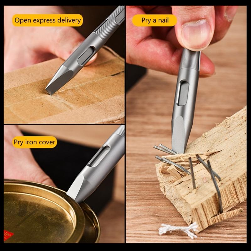 Pocket Gadget Camping Hikings Repair Small Bottles Opener Prybar Crowbars Screw Driver Titanium Alloys Pocket Multitool