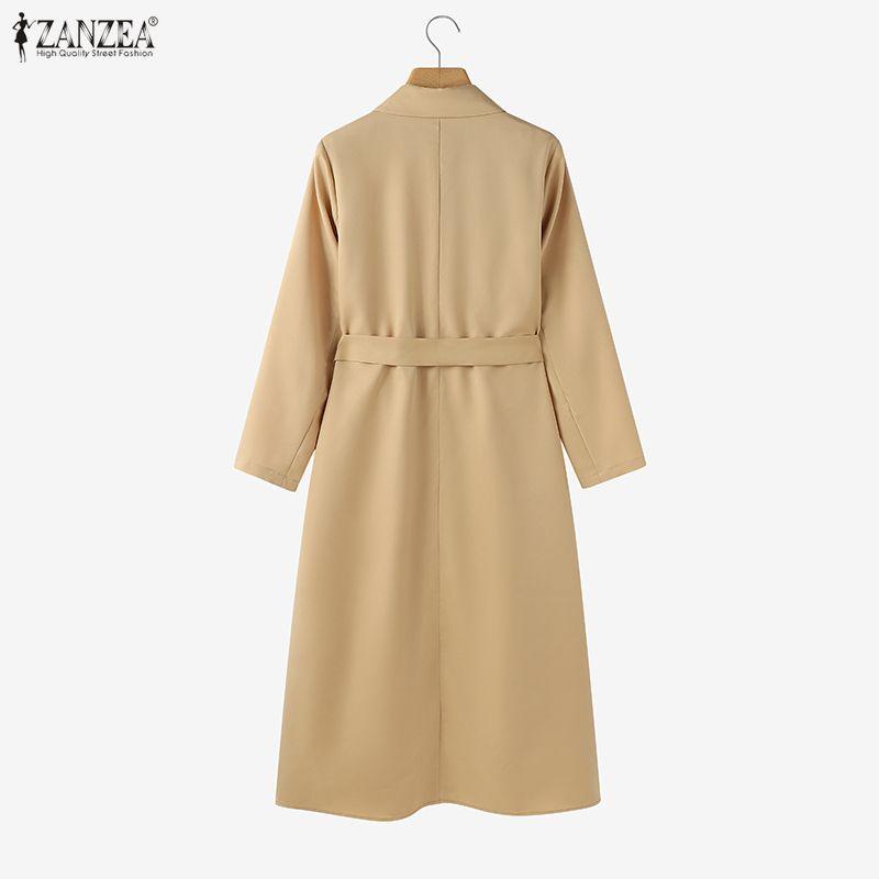 ZANZEA Lässige Bluse mit Umlegekragen und 3/4-Ärmeln für Damen in Volltonfarbe