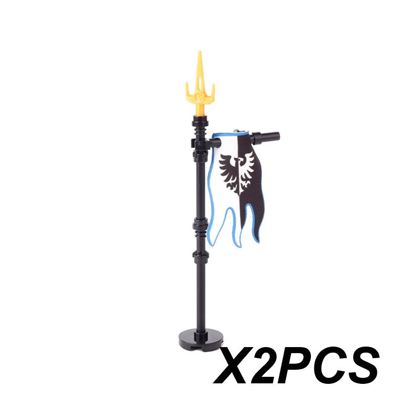 Middle Ages Empire Flag Pole Building Blocks Military Castle Lion Teutonic Knight Soldier Figures Roman Warrior Sheild Brick Toy