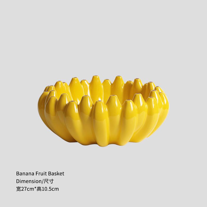 Creative Banana Fruit Plate Household Use Ceramic Dried Fruit Plate Light Luxury Internet-famous Decorative Snack Plate