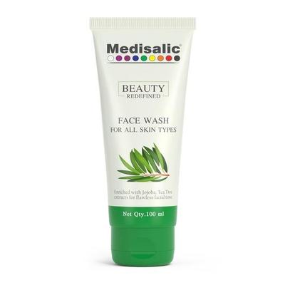 Medisalic Teebaum Gesichtsreiniger - 100ml Angereichert mit Jojoba- und Teebaumextrakten - Für alle Hauttypen (Packung mit 1)