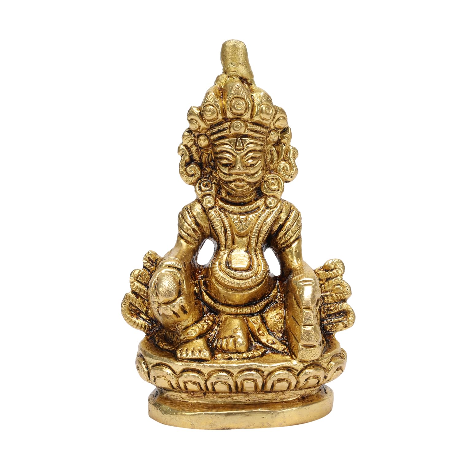 Pure Brass Kuber Murti Lord Of Treasure Wealth Maharaj Kuber Statue - 3 Inch
