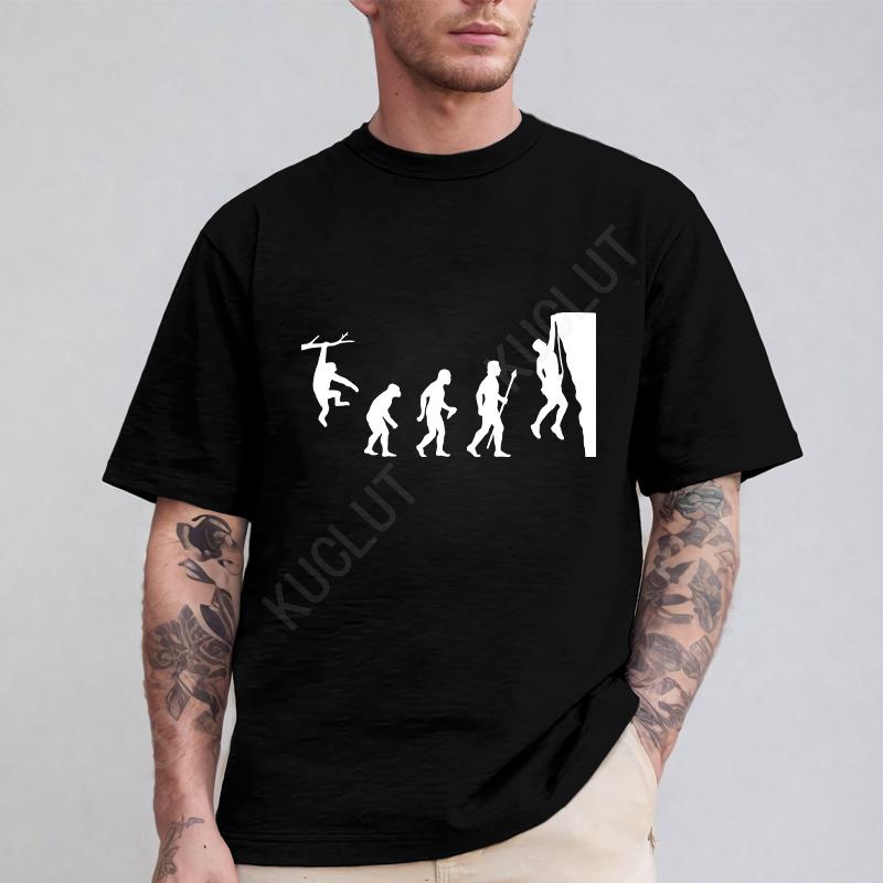 Fashion T-Shirts Male Tshirts Men Summer Tee Shirt Women Evolution Climbing Design Short Sleeve Top Tees Female Boy Brand Tees
