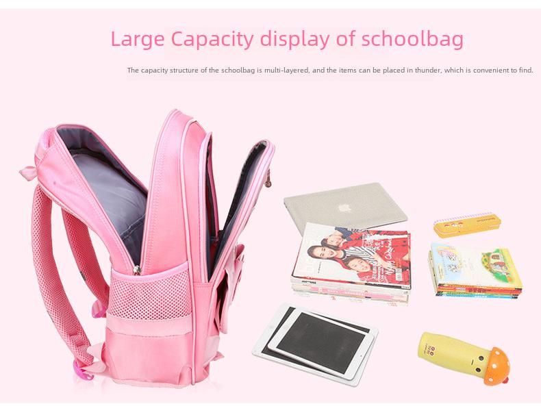 Elementary School Trolley Backpack for Girls (Grades 1-3 and 5-6), Ages 6-12, Korean Style
