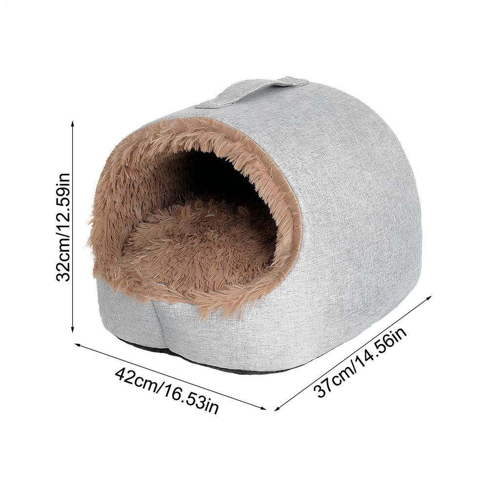 

Winter Cat Cave Warm Soft Comfortable Semi-Closed Kitten Bed Calming Nest Kitten Sleeping House For Home Dorm Bedroom Living
