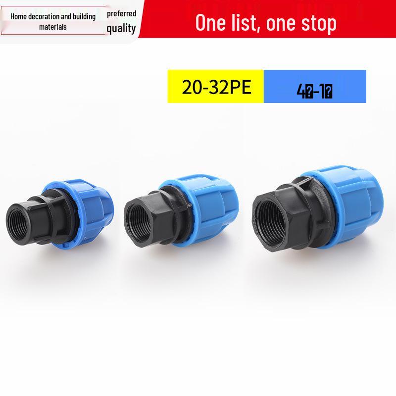 PE Direct Quick Connect Male & Female Thread Repair Joint 20-25mm Plumbing Fittings for Tap Water Pipes