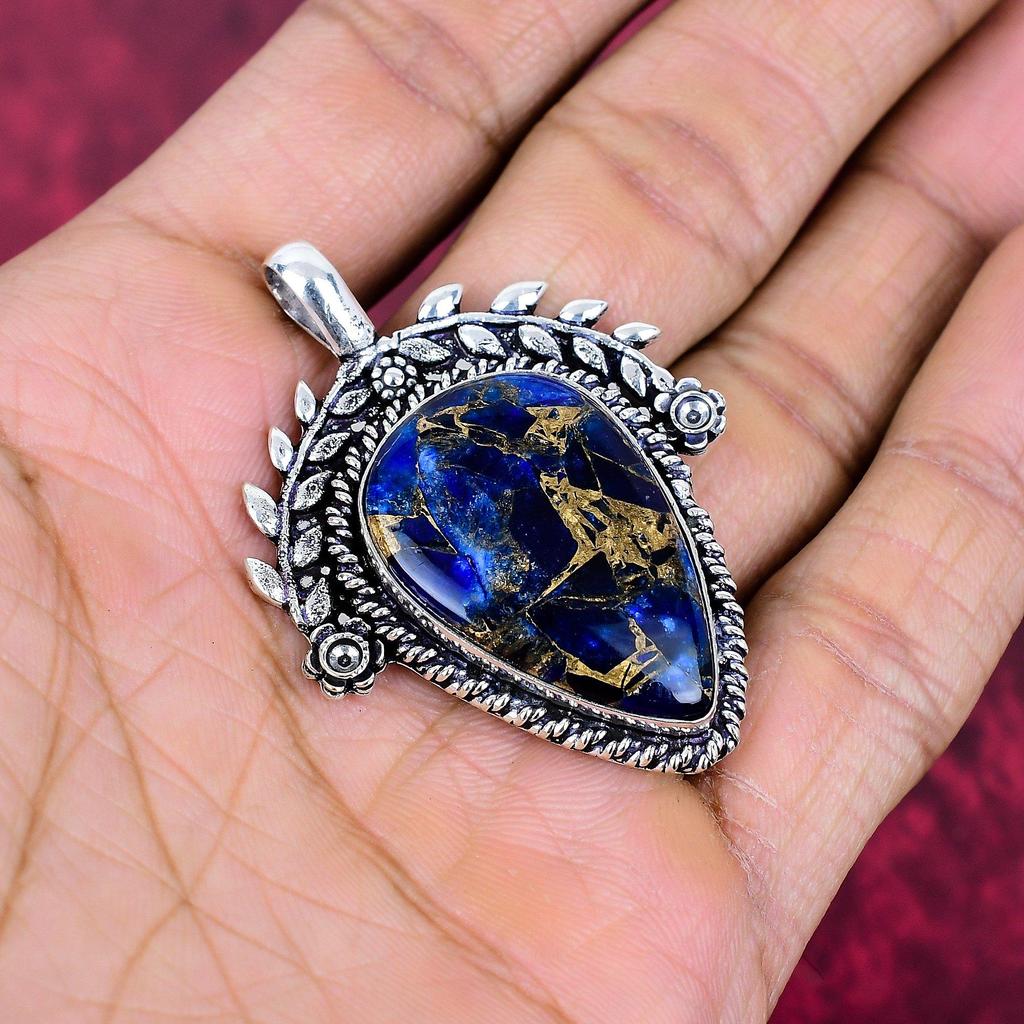 Copper Sodalite Jewelry, 925 Solid Sterling Silver Pendant Handmade Gemstone Jewelry, Gifts For Wife Brand New Pendant