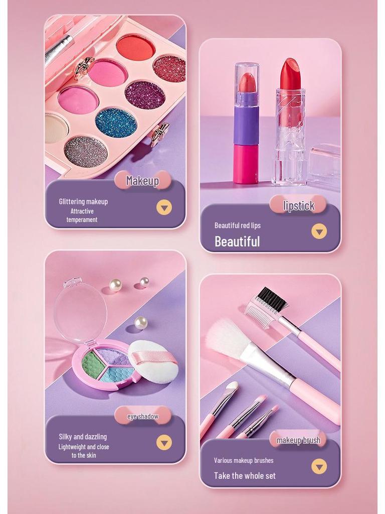 Princess Makeup Set for Girls - Cosmetics Box with Lipstick & Nail Polish