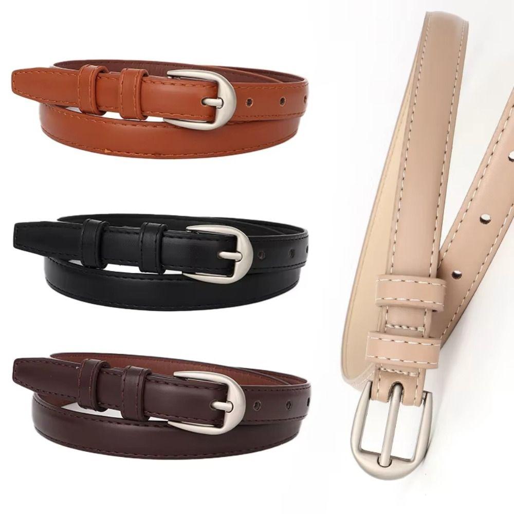 Casual Business Waist Belt Silver Pin Buckle Waistband Fashion Women Leather Belt  For Women Girl