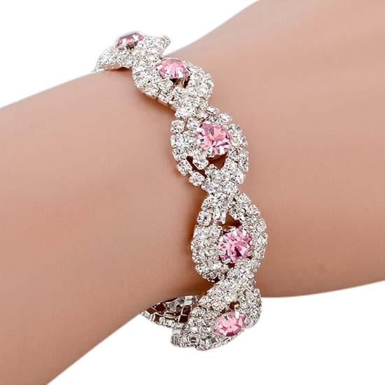 Women's Elegant Wedding Banquet Bangle Cocktail Party Rhinestone Bracelet
