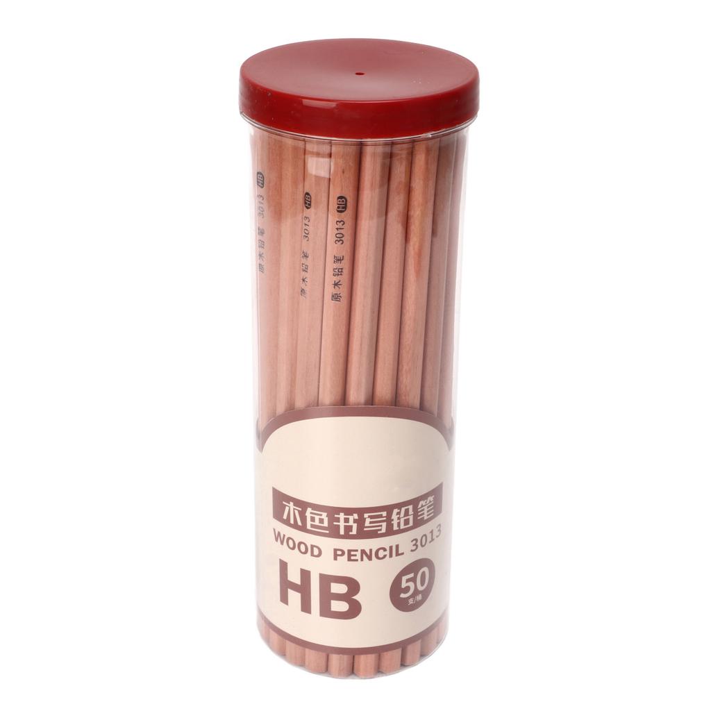 50pcs HB Pencil Hexagonal Rod Wood Carbon Portable Clear Handwriting Sketching Pencils for Writing Drawing