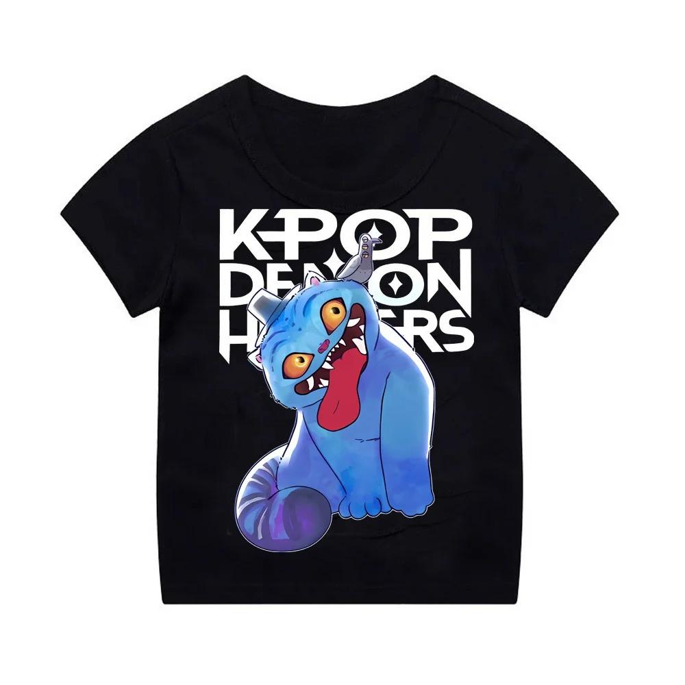 Kpop Lovci démonů Dětské oblečení Tričko s krátkým rukávem Roztomilé Kpop Lovci démonů Tygří Harajuku Tričko pro kluky a holky