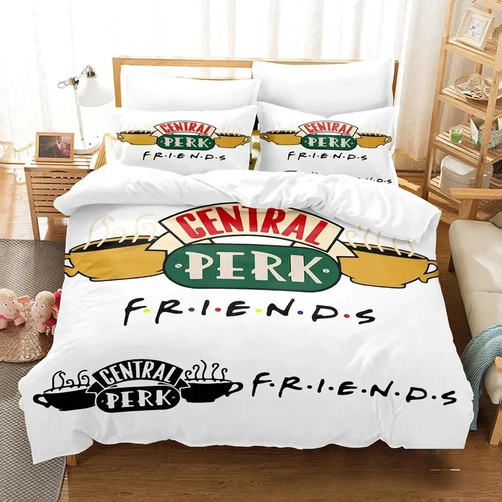 Friends Tv Show Comedy Style Bedding Set Duvet Cover Sheet Printed Bed Set Pillowcase Bed Full Queen King Size Comforter Bedroom